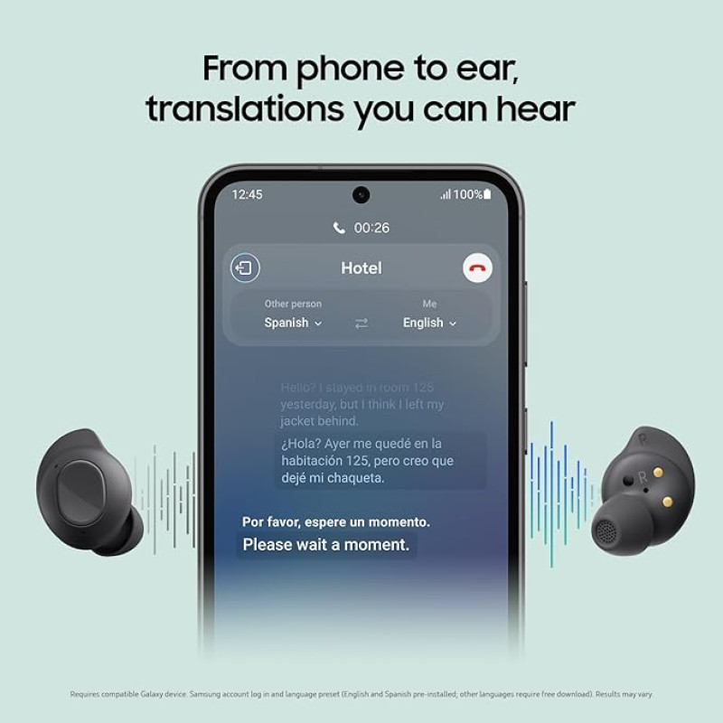 Samsung Galaxy Buds FE True Wireless Bluetooth Earbuds, Comfort and Secure in Ear Fit, Auto Switch Audio, Touch Control, Built-in Voice Assistant, Graphite, Black