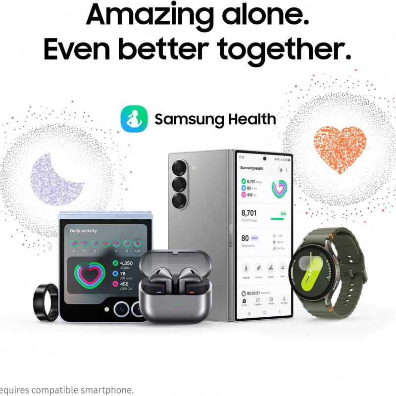 Samsung Galaxy Watch 7 44mm Bluetooth AI Smartwatch w/Energy Score, Wellness Tips, Heart Rate Tracking, Sleep Monitor, Fitness Tracker, 2024, Silver